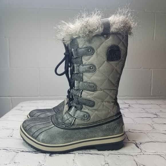 Sorel Tofini tall waterproof gray faux fur boots - Picture 3 of 15